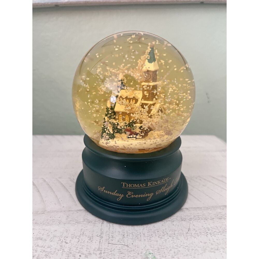 Thomas Kinkade Sunday Evening Sleigh Ride Snow Globe 1996 - Picture 5 of 9